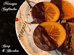 Naranjas confitadas y con chocolate