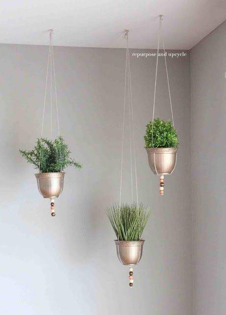 hanging planter project made with dollar tree supplies 