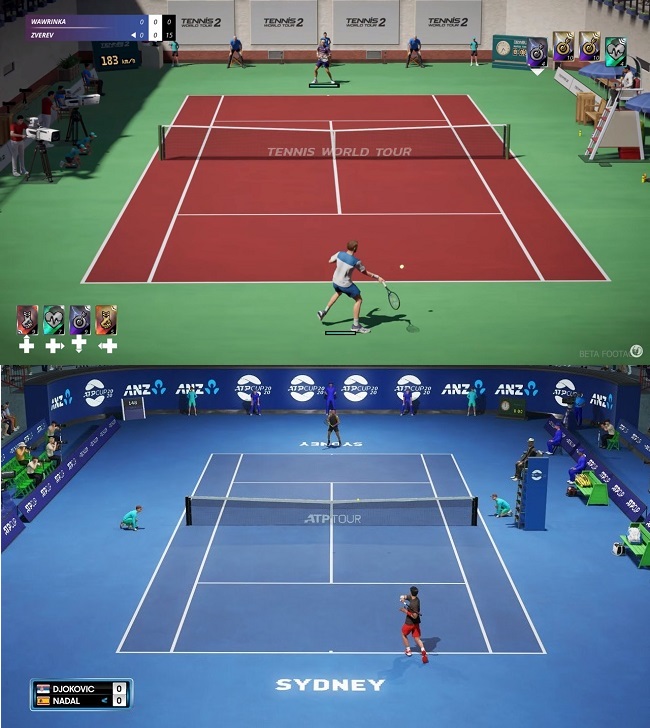 Compare Tennis World Tour 2 vs AO Tennis 2 Gameplay