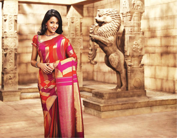 trisha in saree glamour  images