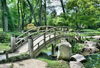 A stone bridge in the Japanese Garden