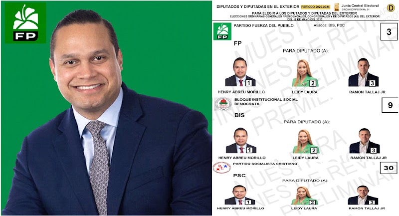  Henry Abreu Morillo encabeza boleta congresual de FP como candidato a diputado ultramar  en la primera posición