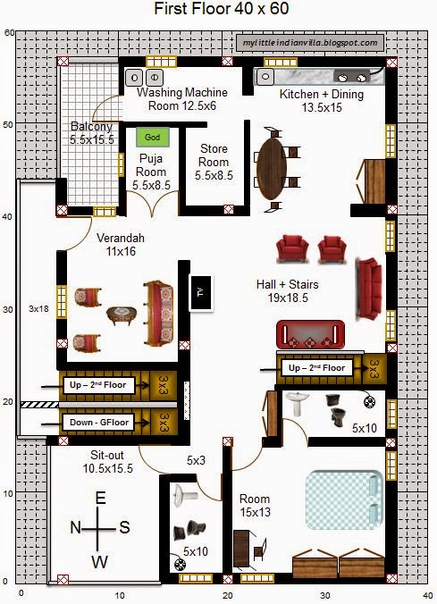 My Little Indian Villa 32 R25 3BHK Duplex in 40x60 West 