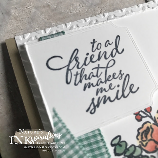 By Angie McKenzie for Ink and Inspiration Blog Hop; Click READ or VISIT to go to my blog for details! Featuring the Jar of Flowers Stamp Set, the Forever Fern Stamp Set, the Tasteful Labels Dies, the Greenery Embossing Folders and the Flowers for Every Season Ribbon Combo Pack which are SNEAK PEEKS from the upcoming 2020-21 Annual Catalog; #jarofflowersstampset #foreverfernstampset #greeneryembossingfolders #tastefullabelsdies #justjadeginghamribbon #flowersforeveryseasonribboncombopack #coloringwithblends #fussycutting  #sneakpeek20202021annualcatalog #20202021annualcatalog #bloghops #inkandinspirationbloghop #stampinup #cardtechniques #naturesinkspirations #stampinupcolorcoordination