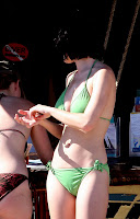 Katy Perry On Motor Boat Sexy Green Bikini Pictures