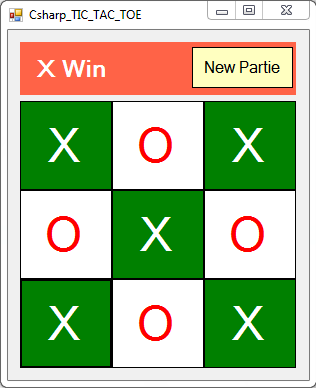 Toe Game With Replay And Get The Winner And Change Winning Boxes Color Using  C# Tic Tac Toe Game Source Code