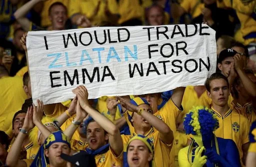 Swedish fans prefer to trade Zlatan for Emma Watson