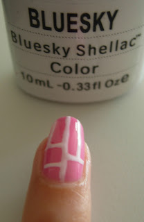 Bluesky nail polish Gotchya and Studio white