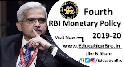 RBI has announced Fourth Bi-Monthly Monetary Policy Statement 2019-20 Point-to-Point Details