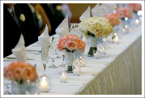 Another popular way to save money is to decorate the head table with bridal 