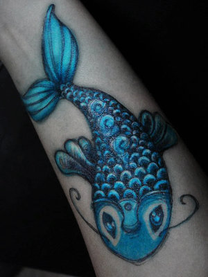 house girlfriend kissing fish tattoo Koi Fish With Koi Fish Tattoo betta