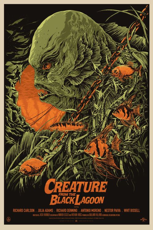 Ken Taylor ilustrações poster cartaz filmes silkscreen Creature from the Black Lagoon (O Monstro da Lagoa Negra)