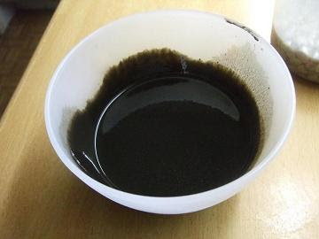 Raw octopus ink made from blitzed and sieved ink sacks