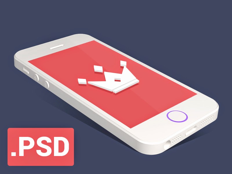 Flat iPhone 5S Mockup PSD