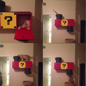 Funny cats - part 91 (40 pics + 10 gifs), cat playing in Mario Bros theme cat tree