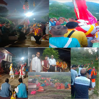 अपने पुजारियों के पैतृक गांव गैरोली पहुंची माँ चण्डिका श्रद्धालुओं में दिखा उत्साह