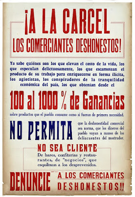 CARCEL PARA LOS COMERCIANTES DESHONESTOS  UN AFICHE DE 1946