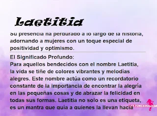 ▷ Significado del nombre Laetitia (✔)