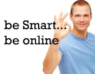 White male saying ok with his hands, it reads Be smart Be online
