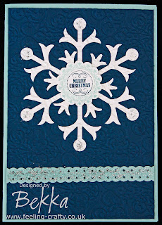 Adorable Snowflake Christmas Card by Bekka www.feeling-crafty.co.uk