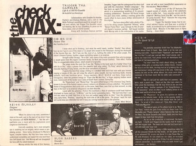 Check The Wax - Rap Sheet, Dec 1996