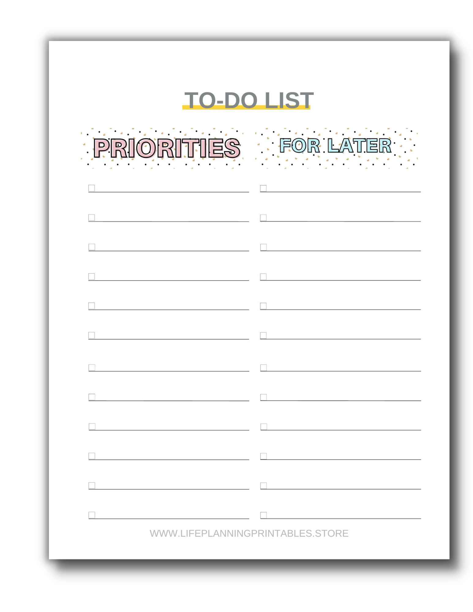 printable to-do list for maximum productivity