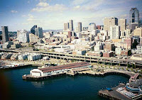 Alaskan Way Viaduct Cutting Through the Seattle Waterfront