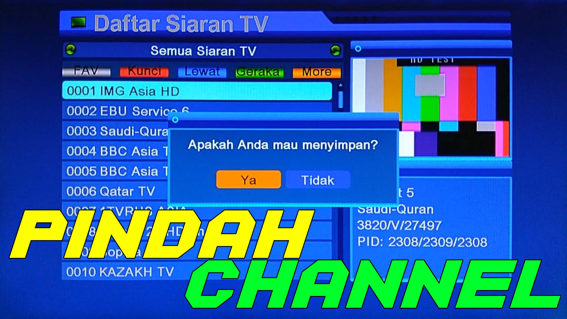 Cara Memindahkan Menyusun Channel di Matrix Burger S1