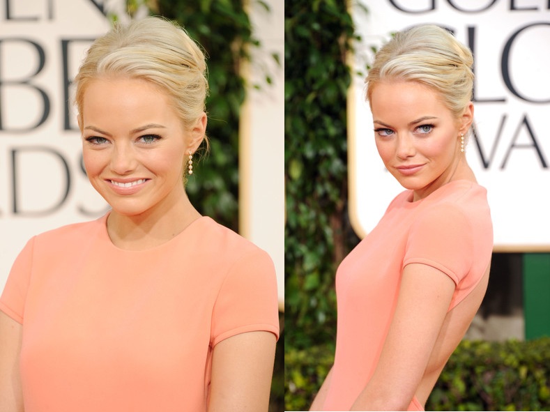 emma stone blonde hair golden globes. Emma Stone at the 68th Annual