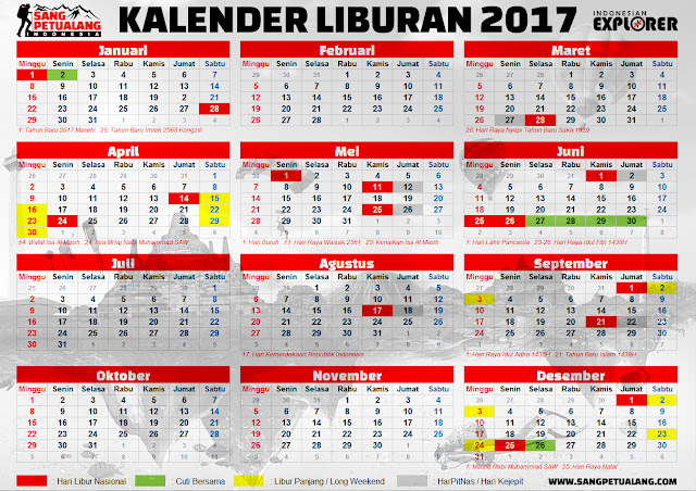 Kalender Liburan 2017 & Cuti Bersama 2017