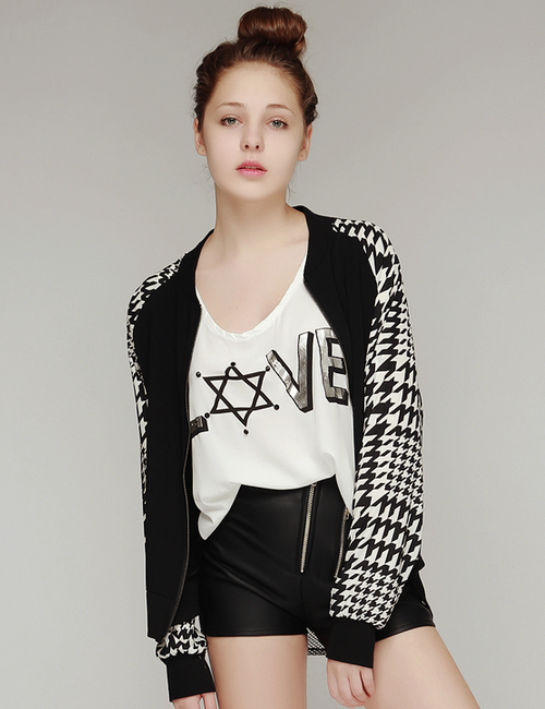 Houndstooth Digital Print Jacket