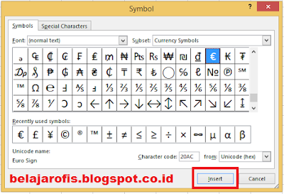cara memasukkan simbol dan abjad khusus pada microsoft excel  Cara Memasukkan Simbol Dan Karakter Khusus Pada Microsoft Excel 2013
