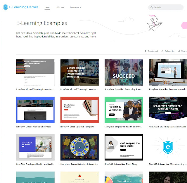 examples of e-learning projects at Elearning Heroes