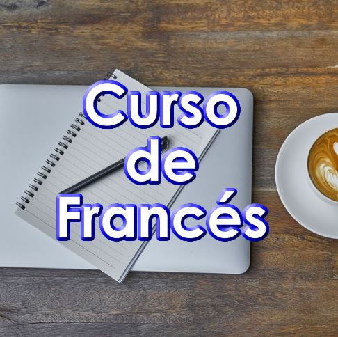 Curso de Francés escrito en letras azules