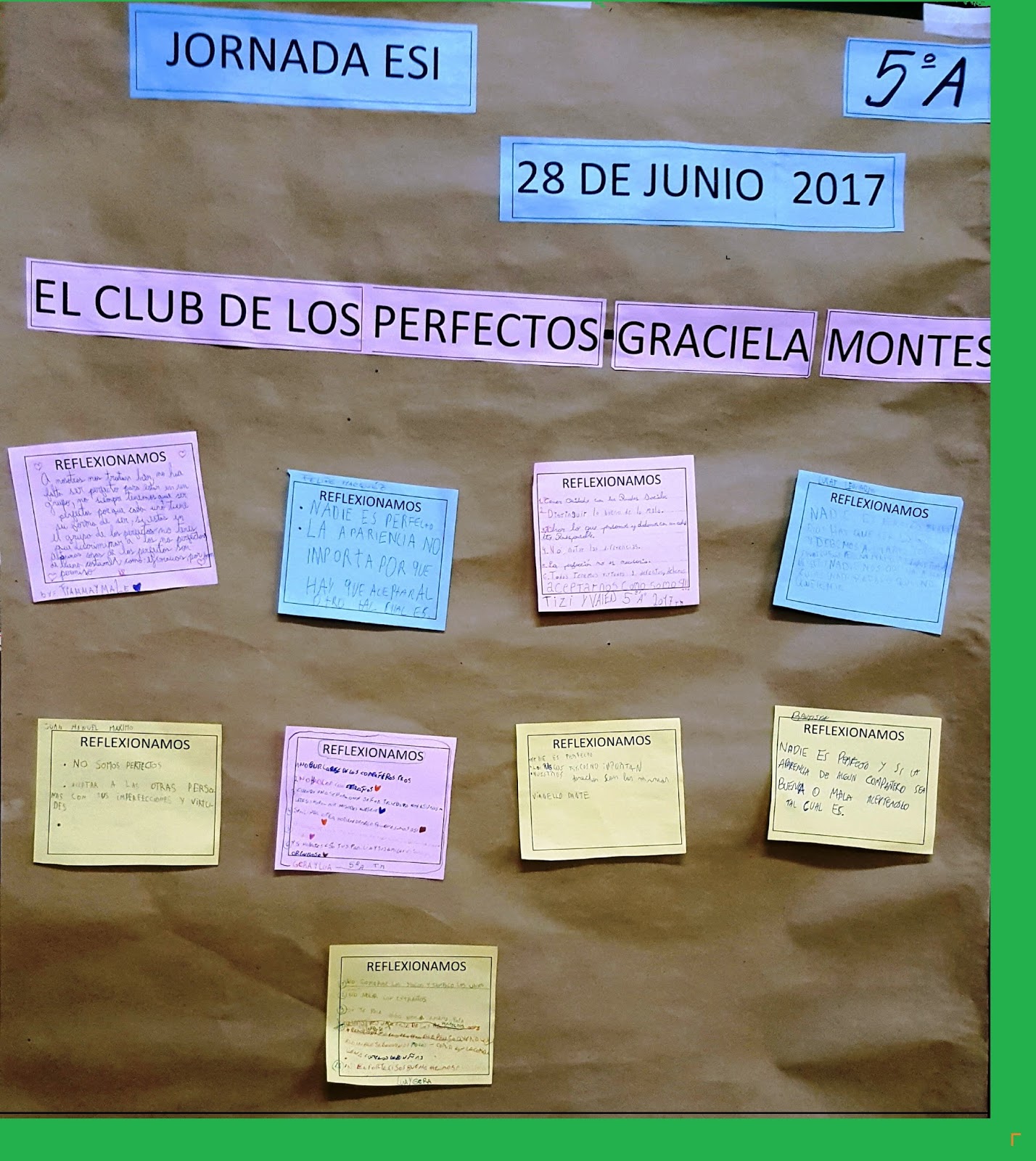 Escuela 10 DE.9 "Manuel Láinez": Jornada ESI: 5° grado A - El Club de
