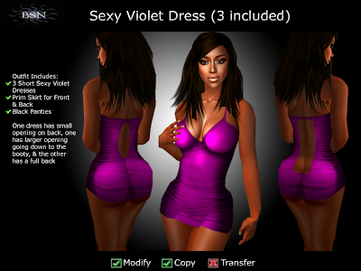 BSN Sexy Violet Dress (3 included)