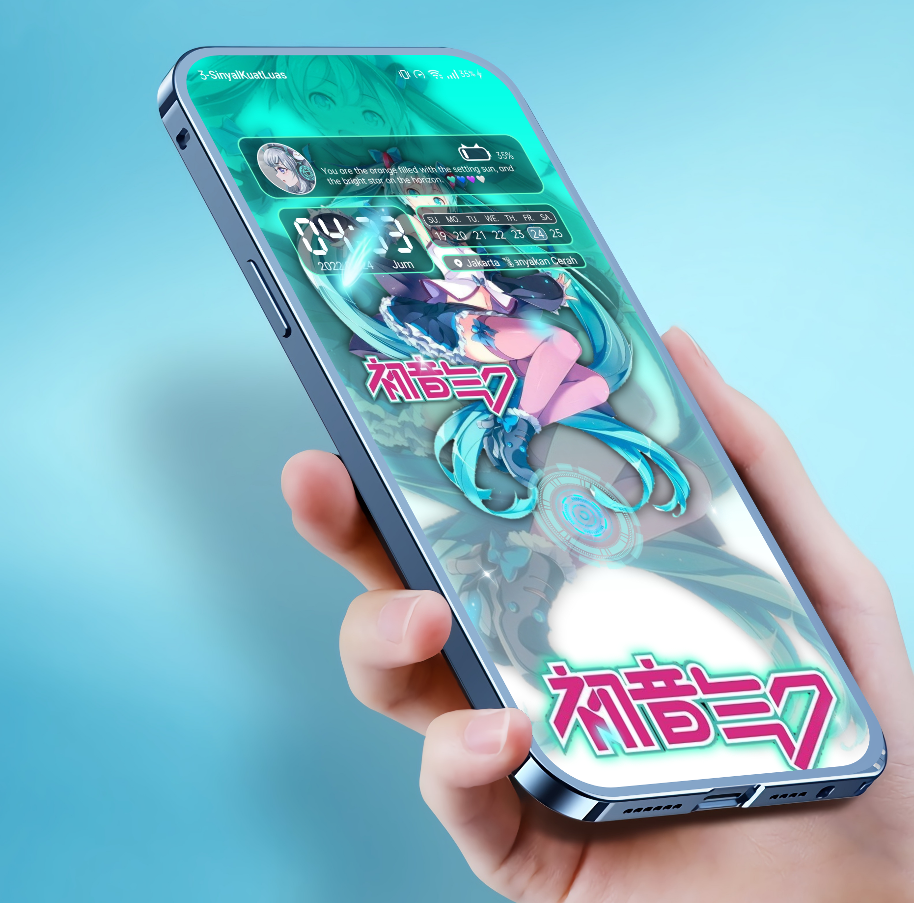 Lockscreen Tema Wibu Anime Hatsune Miku for Oppo & realme