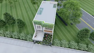 birdeye rumah minimalis untuk 2 lantai dan balkon mezzanine (2)