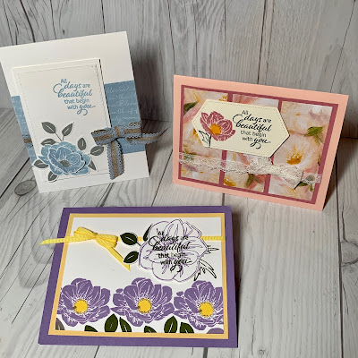 Three floral cards using the Floral Essence Stamp Set