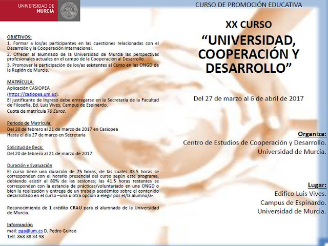 XX Curso Universidad, Cooperación y Desarrollo.