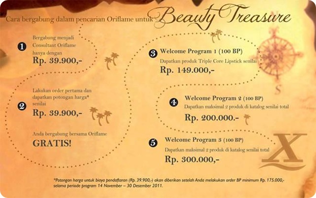 OriflameBeauty Treasure Hunt Program Periode 14 Nov – 30 Des 2011