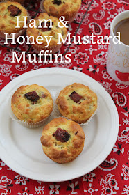 Food Lust People Love: These ham and honey mustard muffins are the perfect breakfast or snack for anyone who loves honey mustard glazed ham at Christmas. The honey and mustard are the perfect complement to the smoky chunks of ham in these savory muffins. Use a good quality baked ham, not just sandwich slices for the best tasting muffins.
