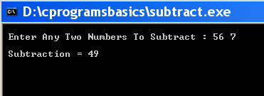 c-program-to-subtract-two-numbers-output