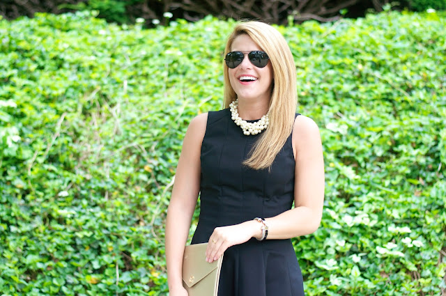 LBD and J. Crew hammock pearl necklace