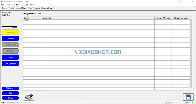Program Lexus LS460 07-09 TPMS with Techstream 13