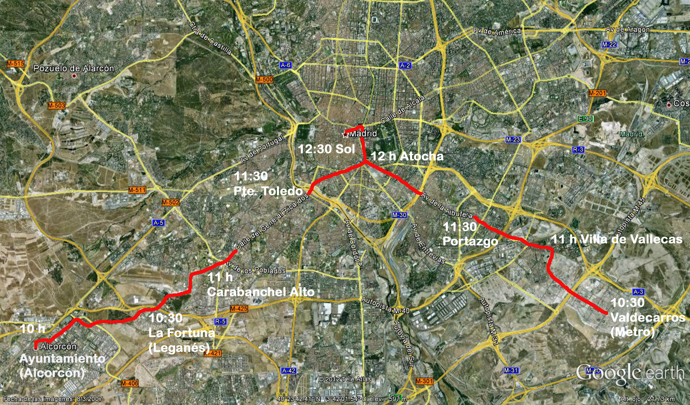 Rutas y puntos de encuentro