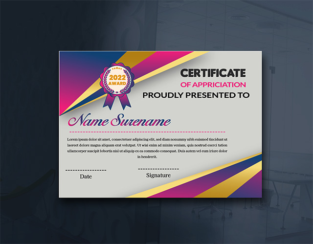 Professional Abstract Certificate Design Template Free Vector Image Download