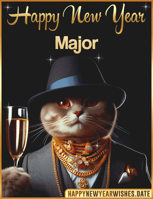 Happy New Year Cat Funny Gif Major