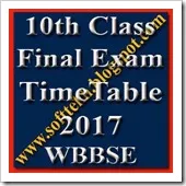 10 Class Final Exam Time Table 2017 Announced  by WBBSE