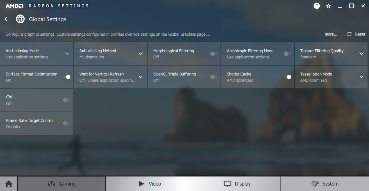 AMD Radeon Settings - Global Settings